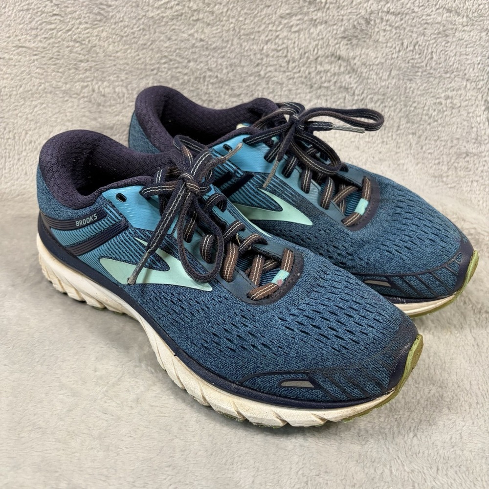 Brooks Adrenaline GTS 18 Womens 9 B Running Shoes Blue Teal 1202681B495